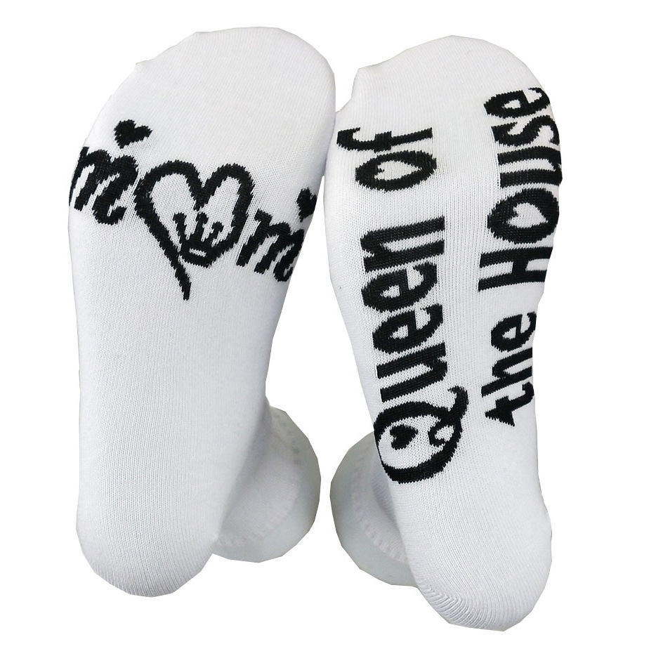 QUEEN OF THE HOE Letter Cotton Socks Novelty Socks